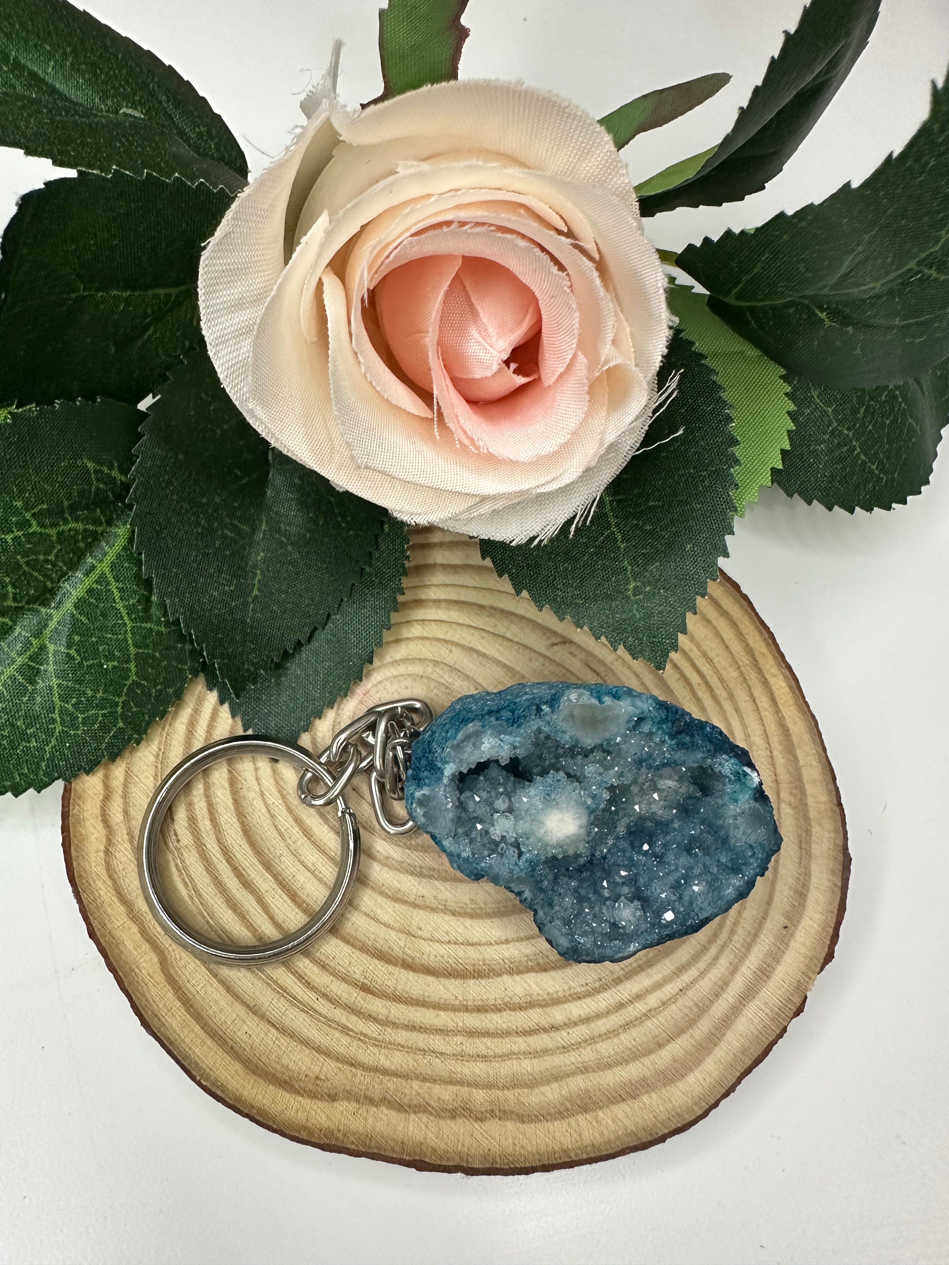 Portes-clés Géode Bleu