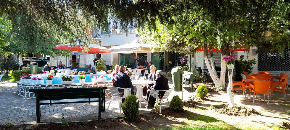 Seniors in Peqin socializing