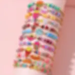 Miniatura: 12Pcs/Set Unicorn Cat Flower Charm Elastic Handmade Beaded Bracelets for Women