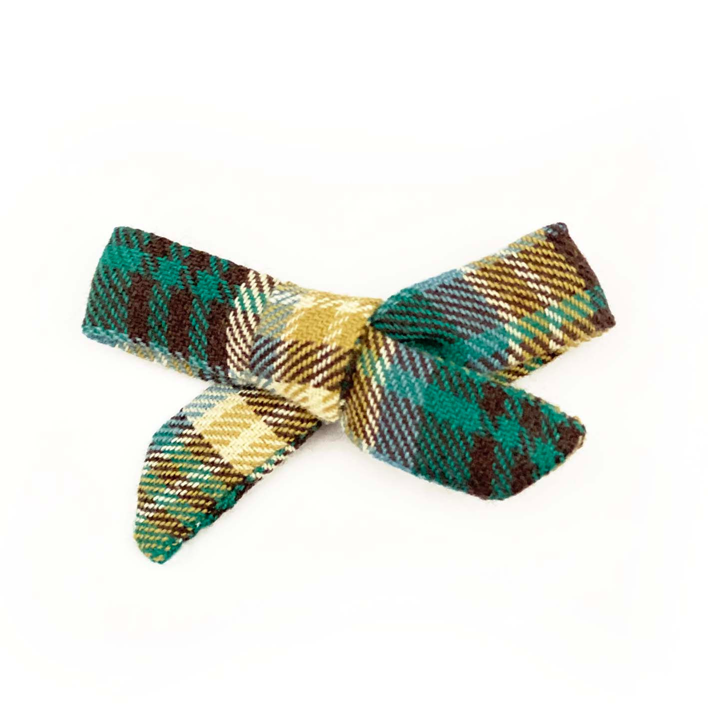 Barrette croisée Tartan Turquoise