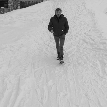 Der.Brandt walking in the snow