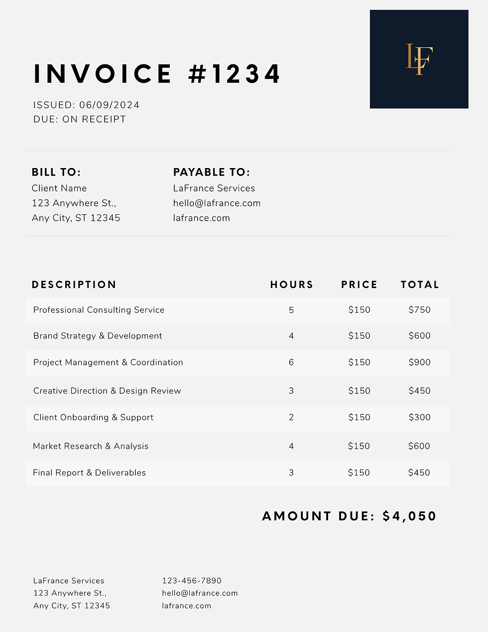 Editable Invoice Template