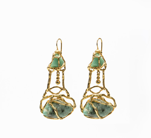 Neso Green Handcrafted Earrings