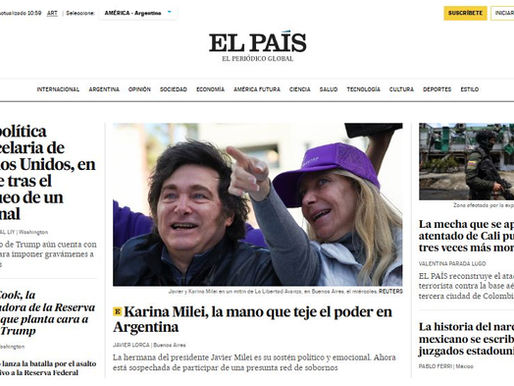 La corrupción en el gobierno de los Milei llegó a la tapa de El País de España
