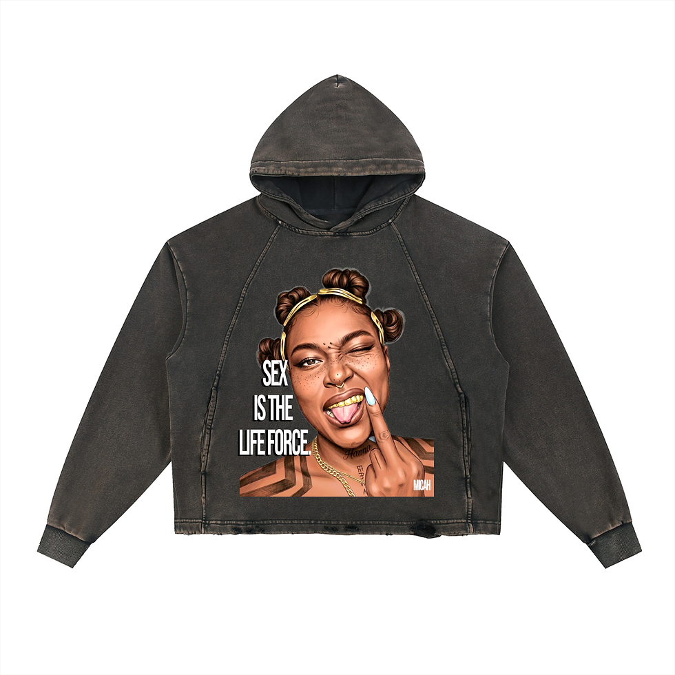Thumbnail: Sex is the Life Force UNISEX Vintage Washed Frayed Hoodie