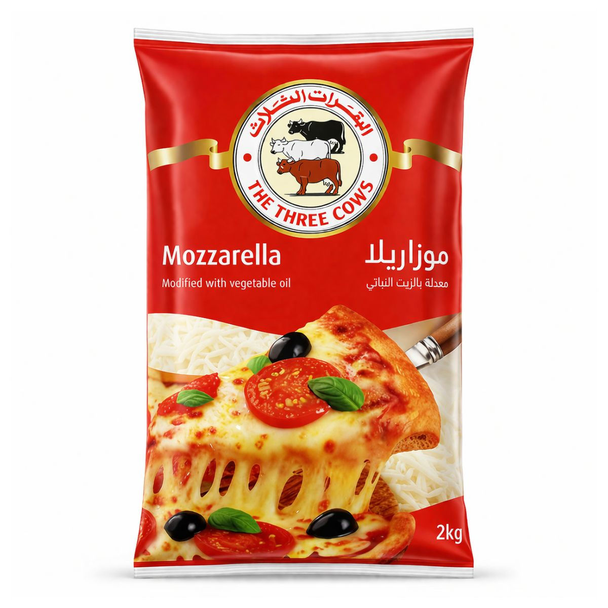 Three Cows Mozzarella Cheese Shredded 2KG