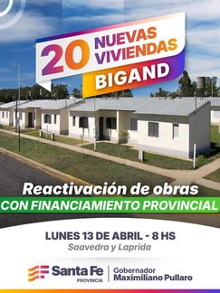 Reactivación de obras con financiamento Provincial