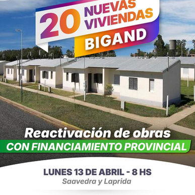 Reactivación de obras con financiamento Provincial