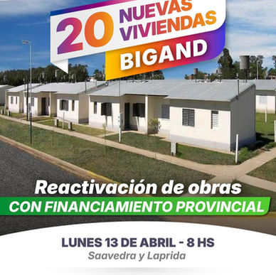 Reactivación de obras con financiamento Provincial