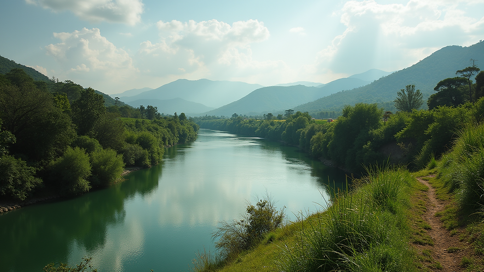 Vista panorámica del río Zahuapan con vegetación ribereña