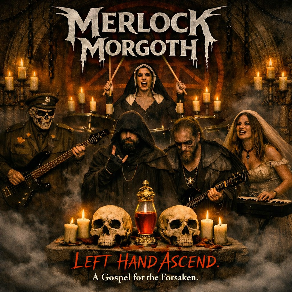 Merlock Morgoth Left Hand Ascend album cover with band