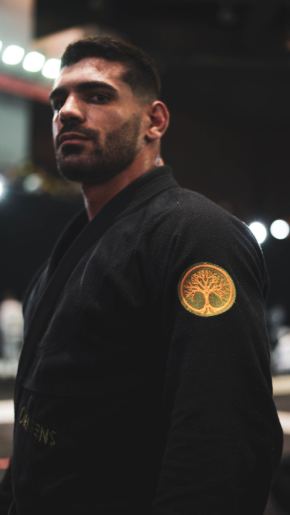 Miniatura: Kimono Jiu-Jitsu Origens Brasão Preto | Gi BJJ Adulto | Origens Fight Wear