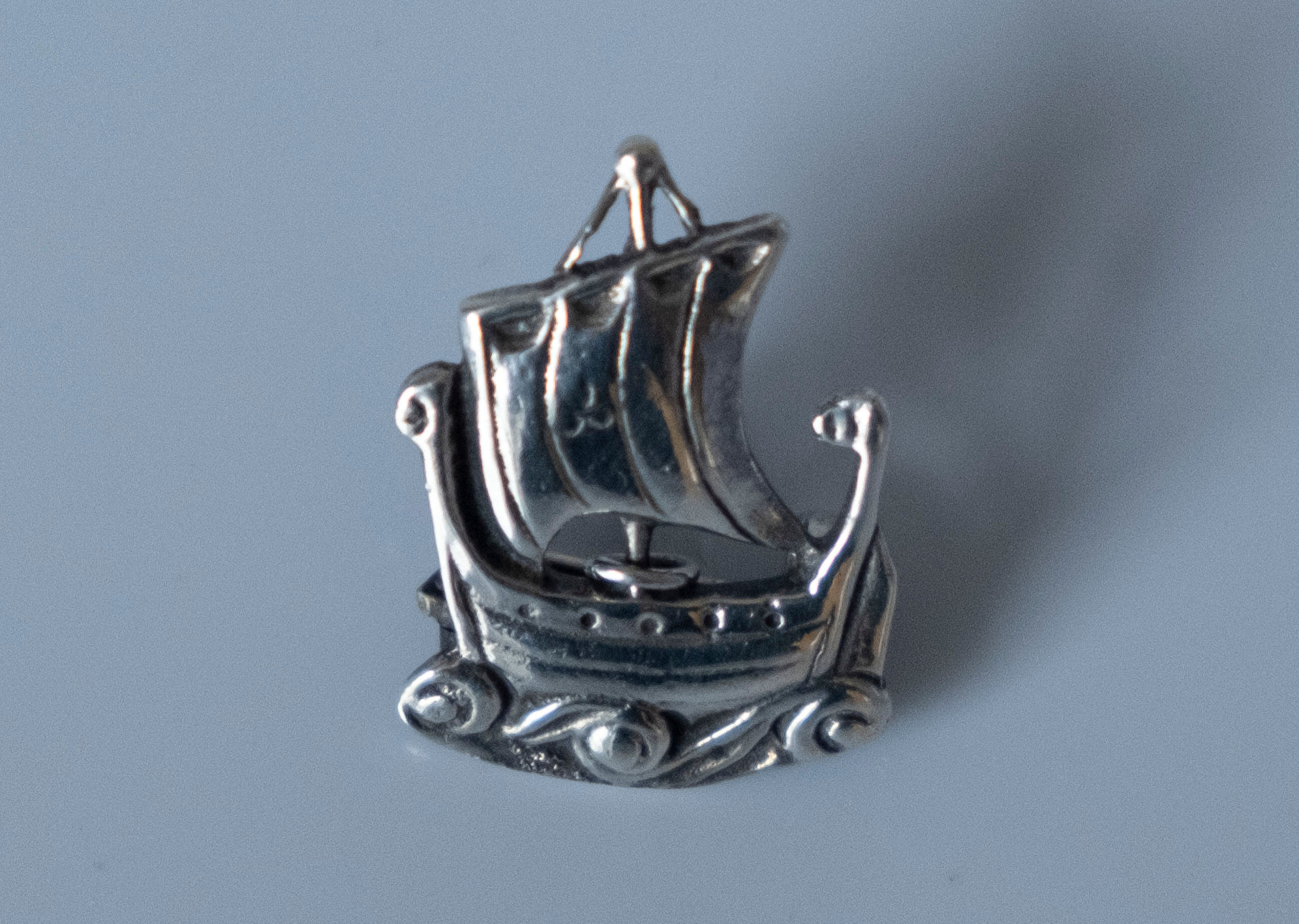 A Silver Viking Ship Brooch