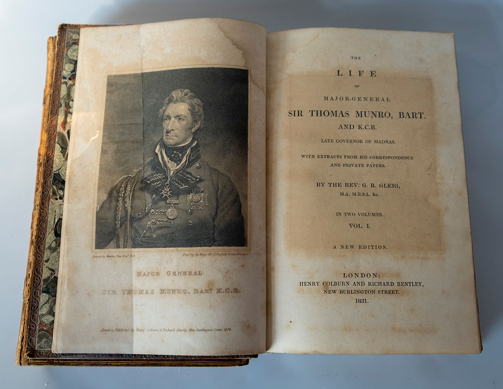 Thumbnail: The Life of Major-General Sir Thomas Munro, Bart and K.C.B late governor of Madras - With extracts from his Correspondence an