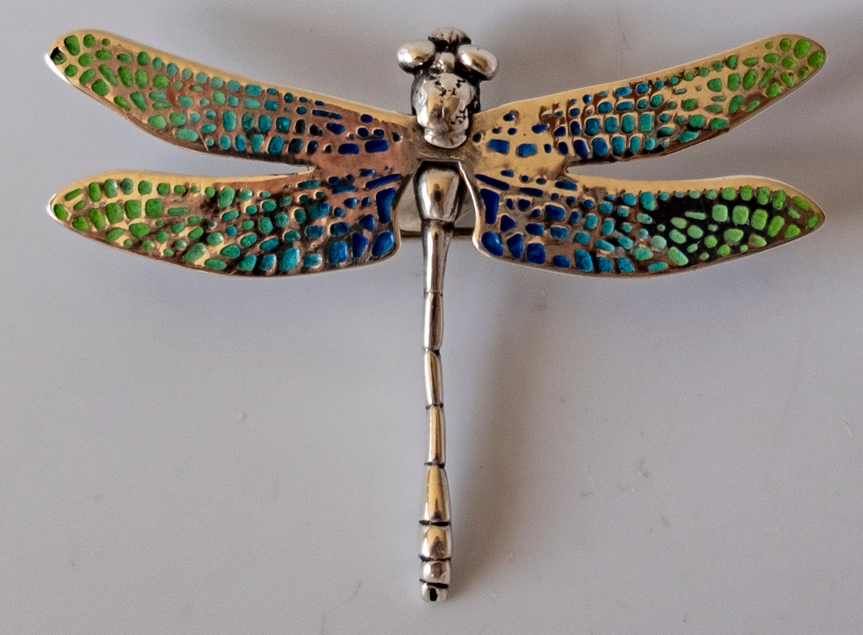 A Scottish silver and enamel dragonfly brooch