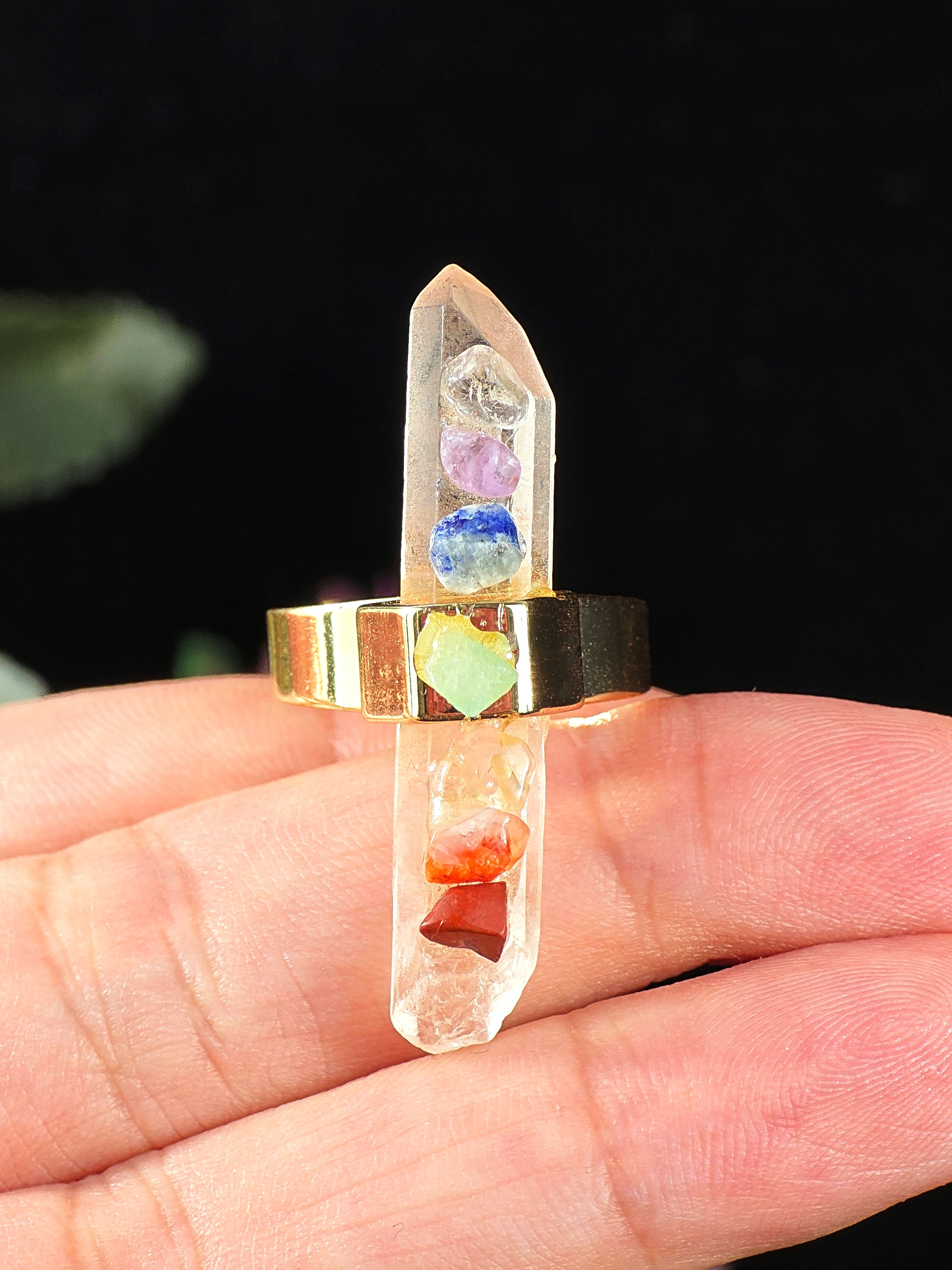 CHAKRA RING IN ELECTROPLATED GOLD - ADJUSTABLE