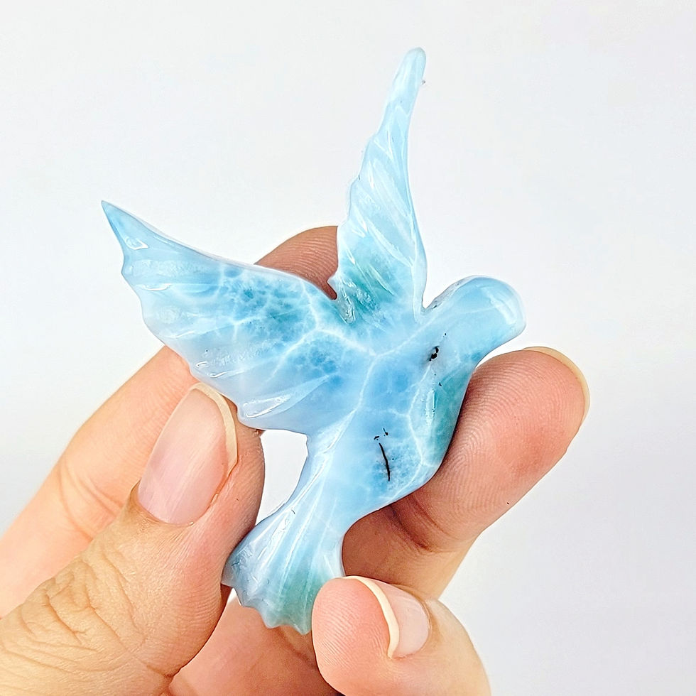 Thumbnail: 26G RARE LARIMAR DOVE BIRD CARVING