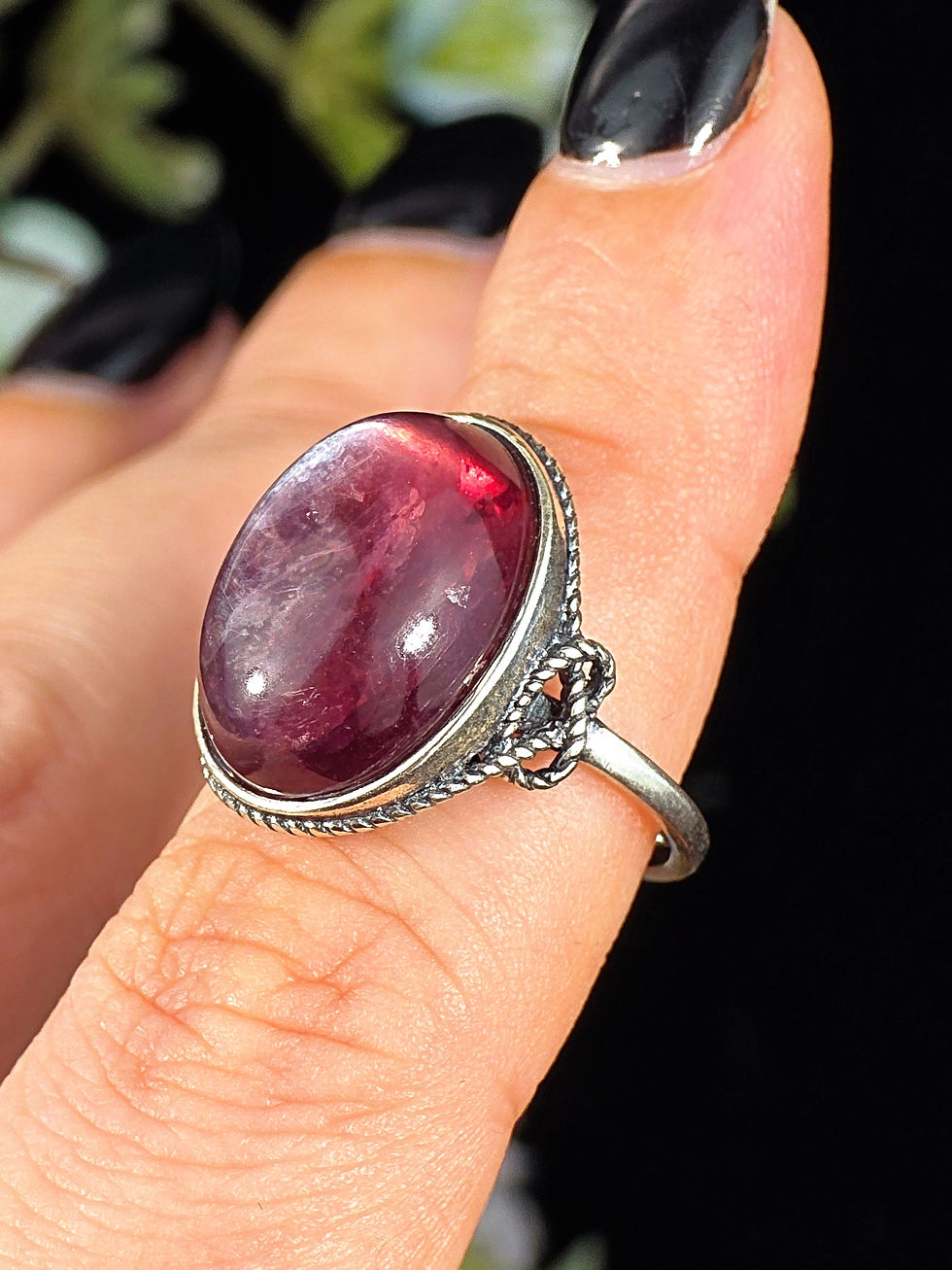 Thumbnail: LEPIDOLITE RING - ADJUSTABLE 925 STERLING SILVER