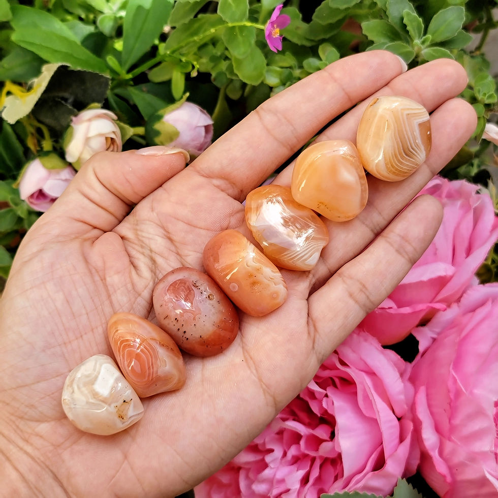Thumbnail: TUMBLED ORANGE BANDED AGATE (AFRICA)