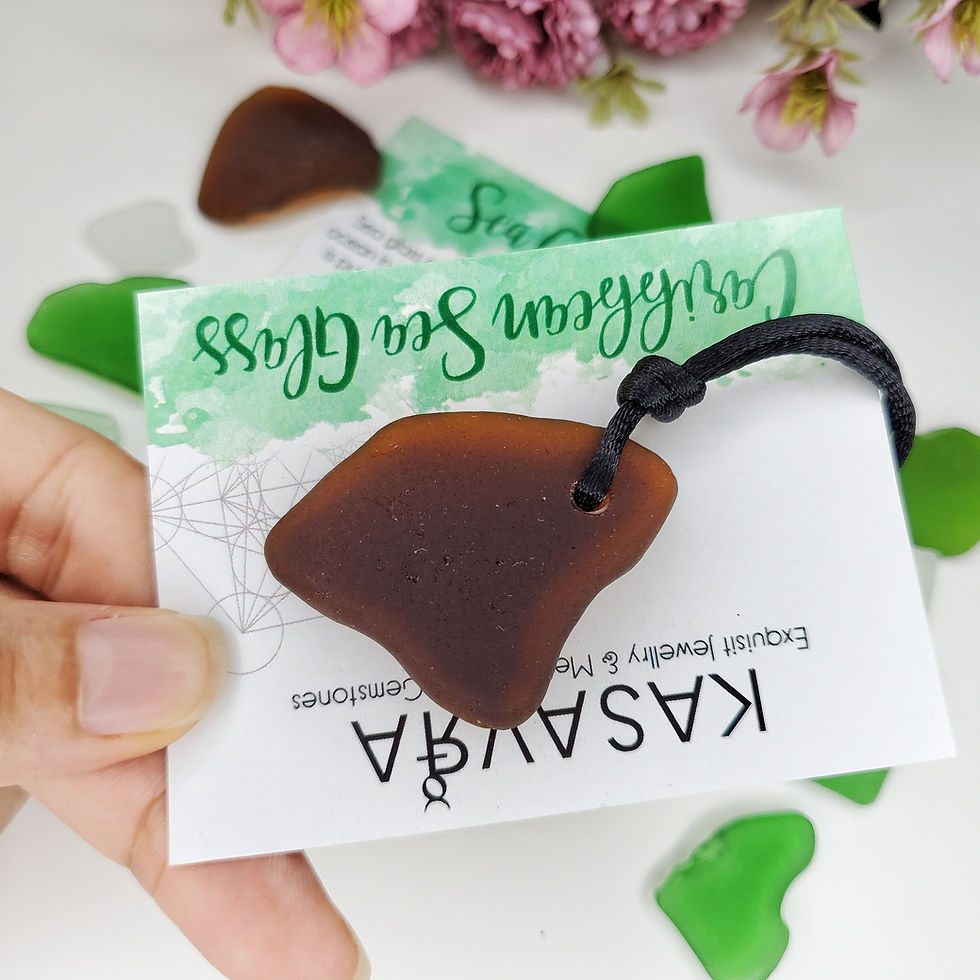 Thumbnail: GENUINE BROWN SEA GLASS PENDANT