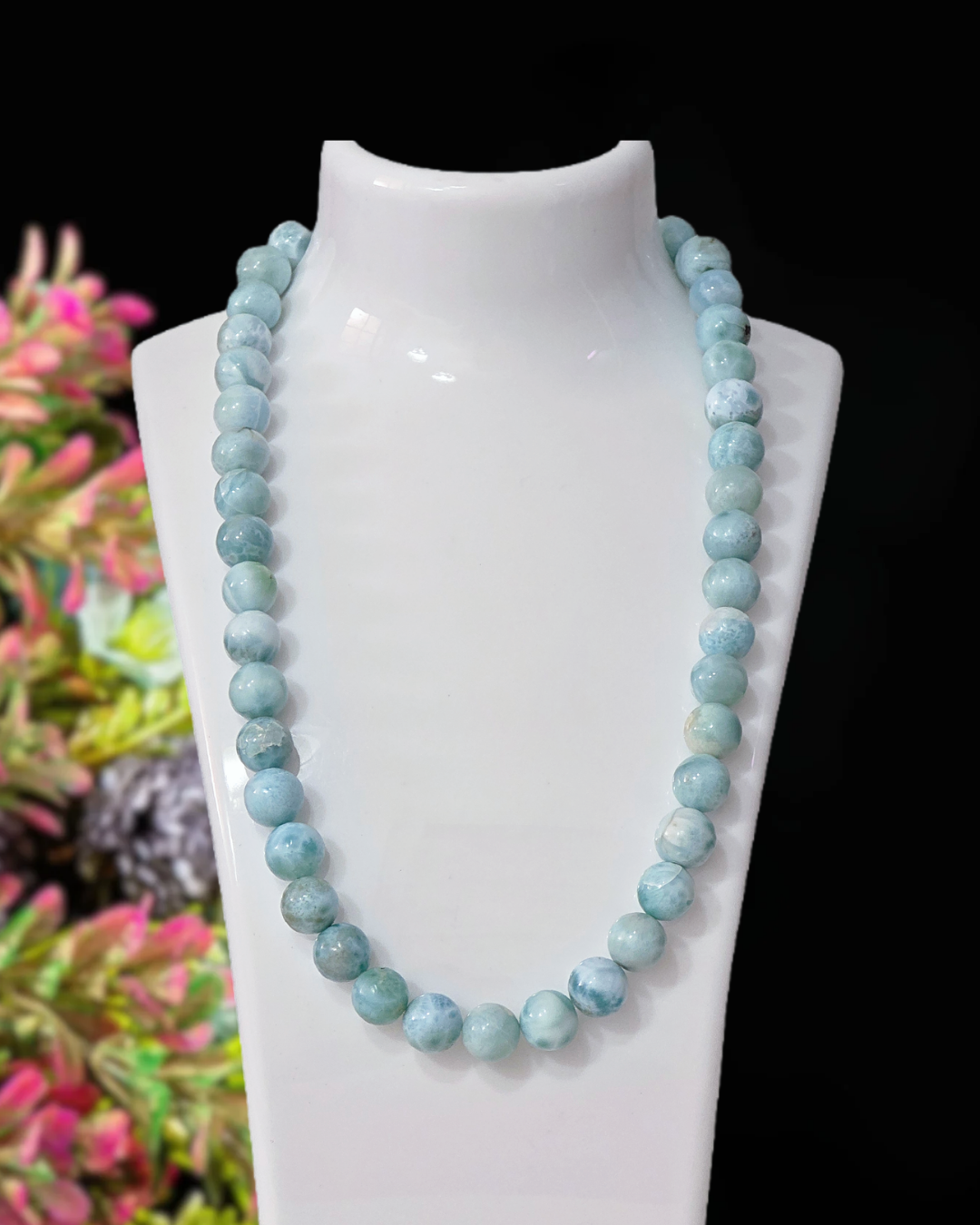 GENUINE LARIMAR NECKLACE - 10MM 16"