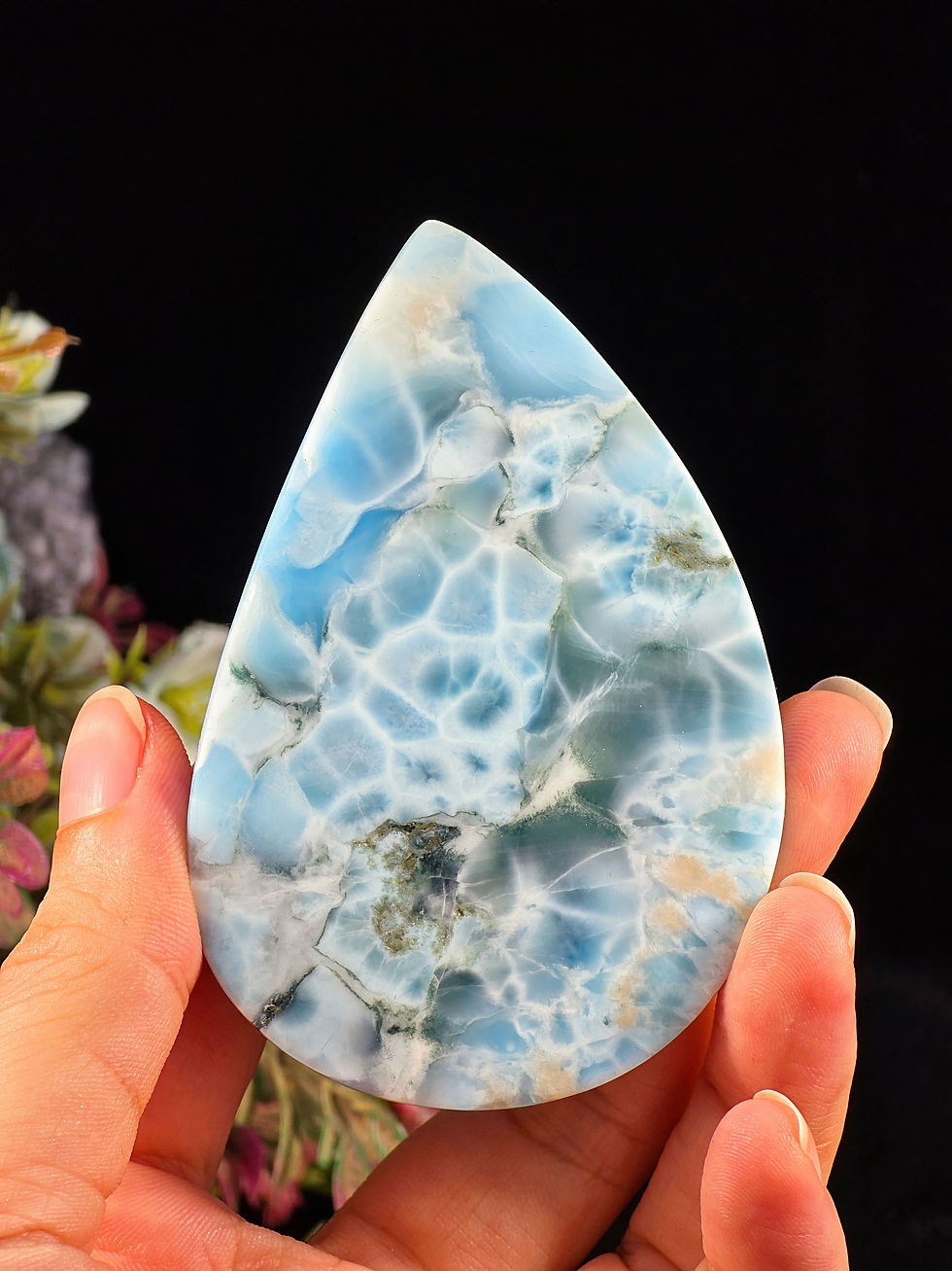 Thumbnail: 83G PREMIUM LARIMAR PALMSTONE CABOCHON
