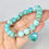 Thumbnail: RARE GREEN LARIMAR BRACELET - 7.5 WRIST SIZE - 10MM BEADS