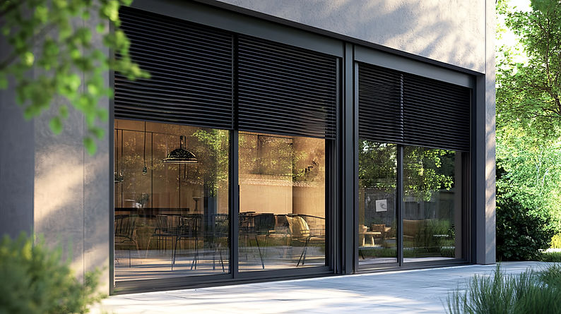 maison avec de grandes fenêtres modernes