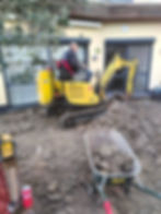 voorbereidende werken, uitbreken van het oude terras