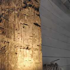 uplighter in poolhouse