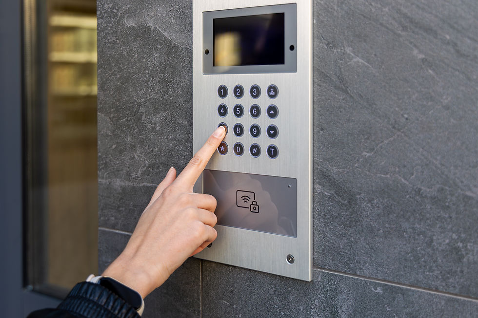 immeuble équipé d'un interphone