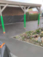 Half polieren antislip van oprit en terras