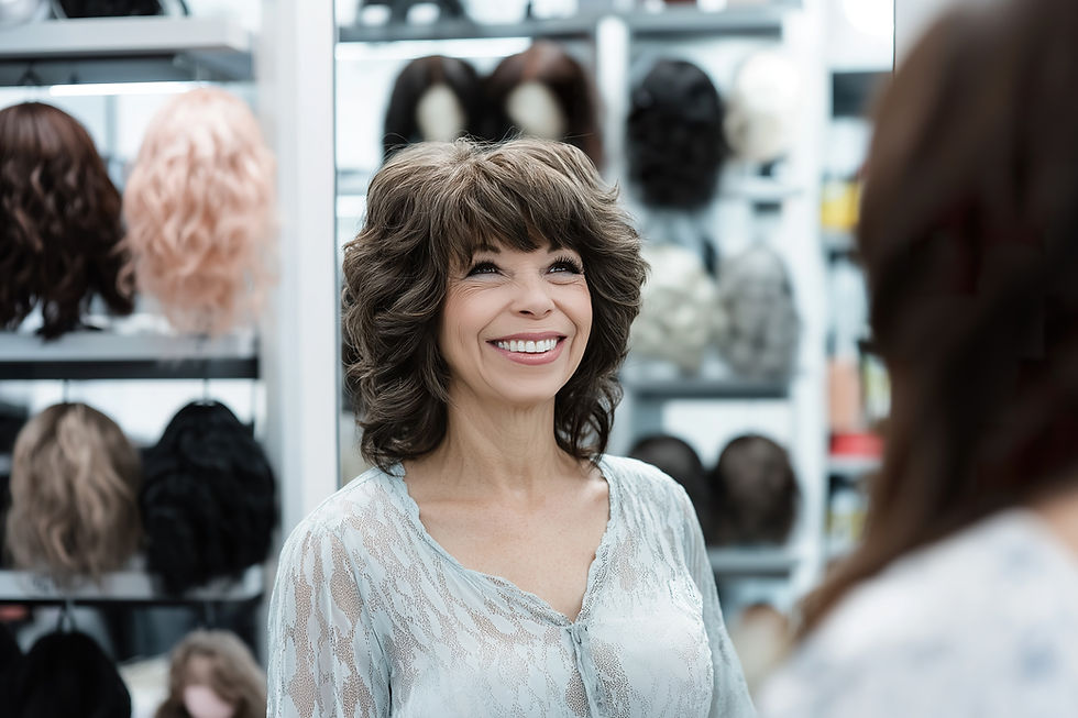 essayage de perruque