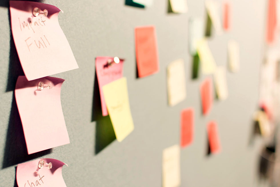 Post-it stickers are a great tool for group brainstorming.