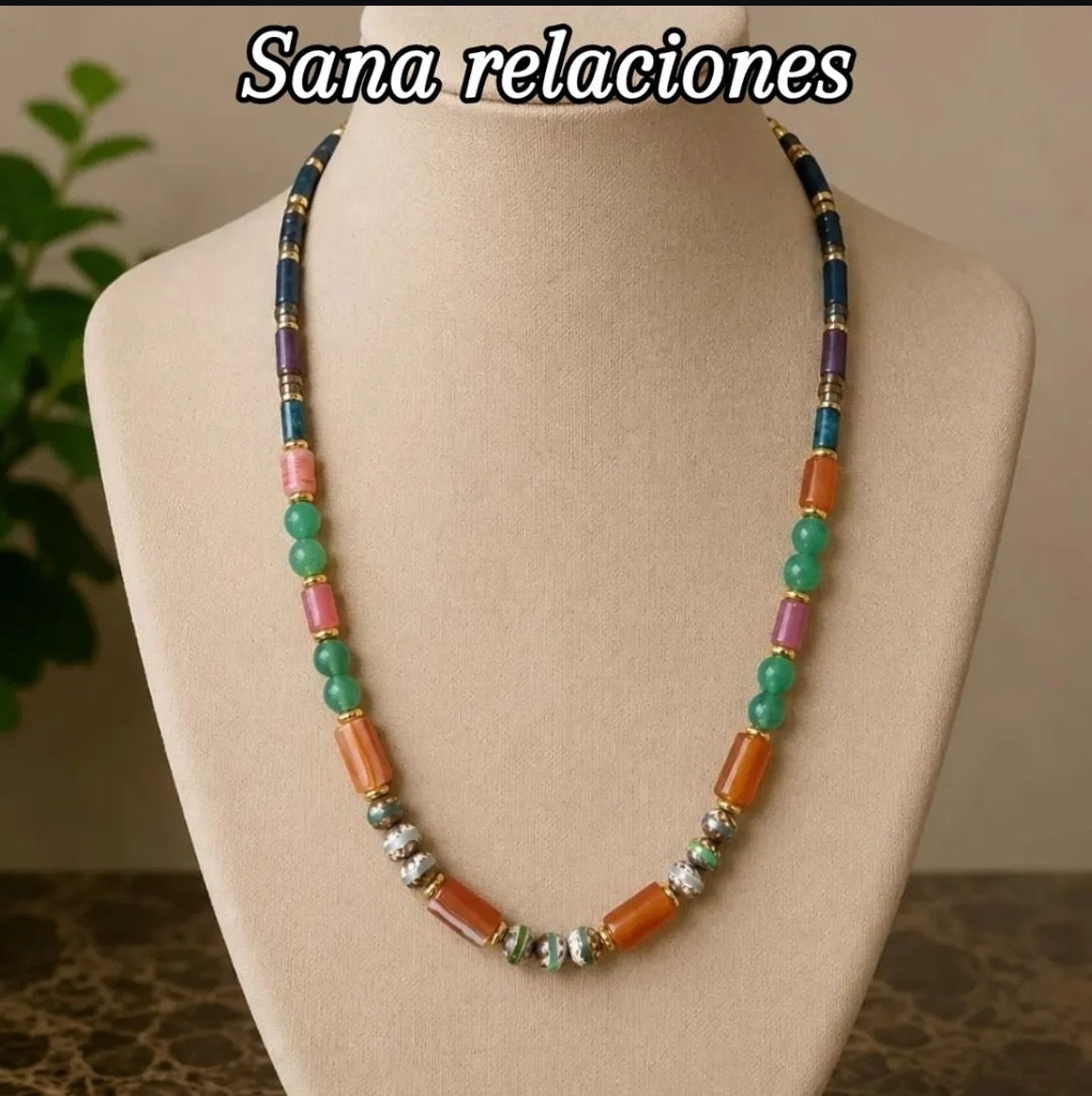 Collar de ágata ámbar