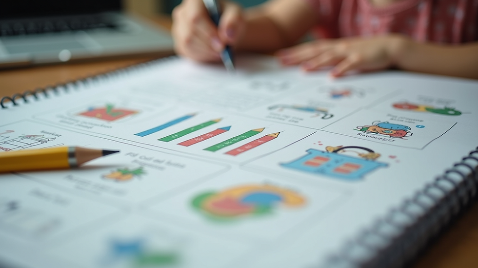 Close-up of educational materials designed for children with special needs