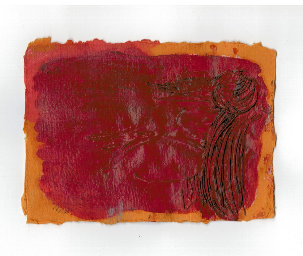 I experimented with copper in this drawing, which features lines intertwined with strands of copper, depicting a man gazing at something.