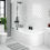 Thumbnail: 1700mm J shape Crescent bath with shower screen
