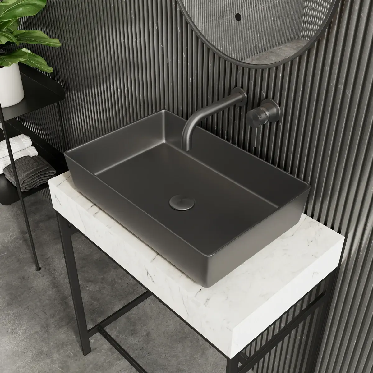Core Rectangular Gunmetal Countertop Vessel