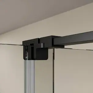 Thumbnail: Momentum black frameless sliding door for Tray or Wetroom