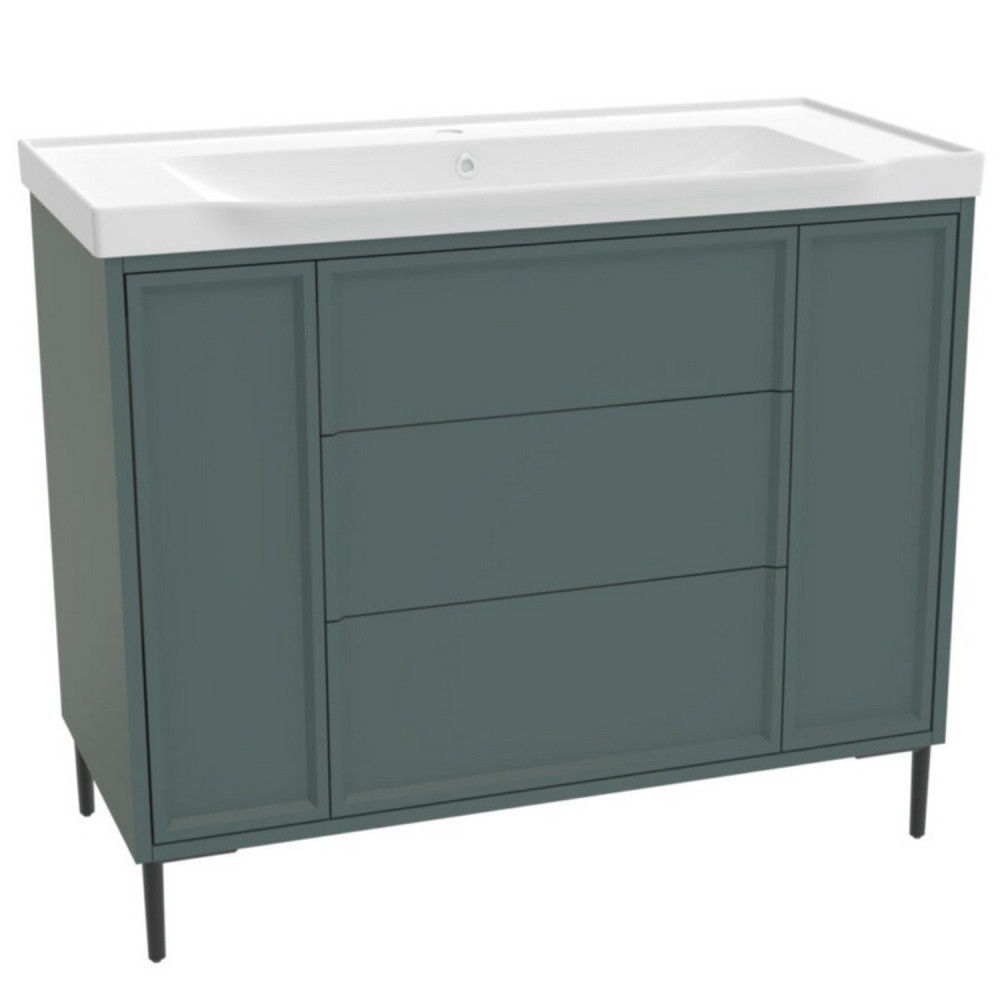 Bota 1000mm Parisian Green 3 Drawer Unit and Ceramic Basin
