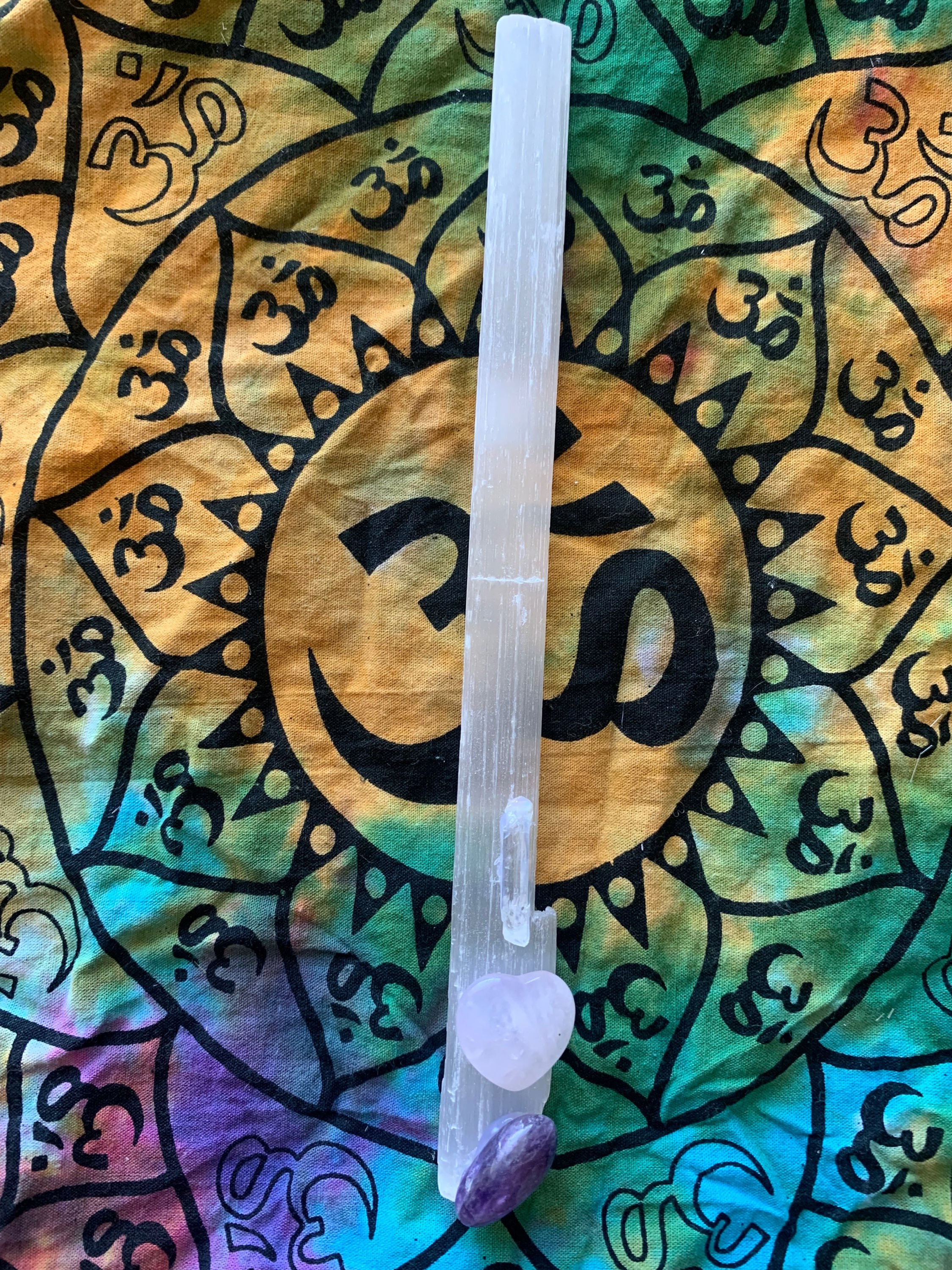 Rose Quartz Selenite Wand