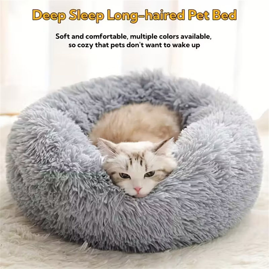 Thumbnail: Faux Fur Donut Pet Bed