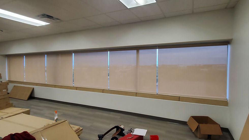 The project manager for this property wanted their new commercial solar shades to be evenly spaced