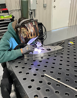 For optimal welding results, it is essential to use high-quality, straight welding tables. We utilize the industry's best, the Siegmund 5' x 10' welding tables, renowned for their precision and durability.