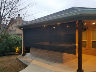 16' Solar sun shade, 9" shy of covering the entire porch opening.