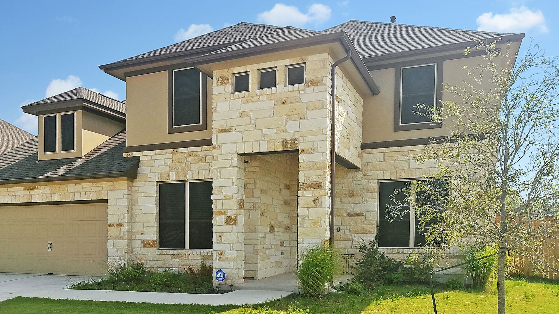 All of the windows on the front of this home were shaded, including the three non-opening that do not lead into the inside.