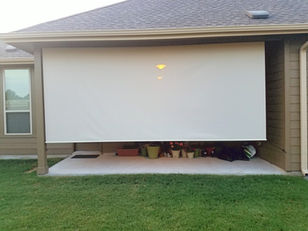 Leander retractable patio solar shade.