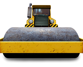 A road roller used for road construction