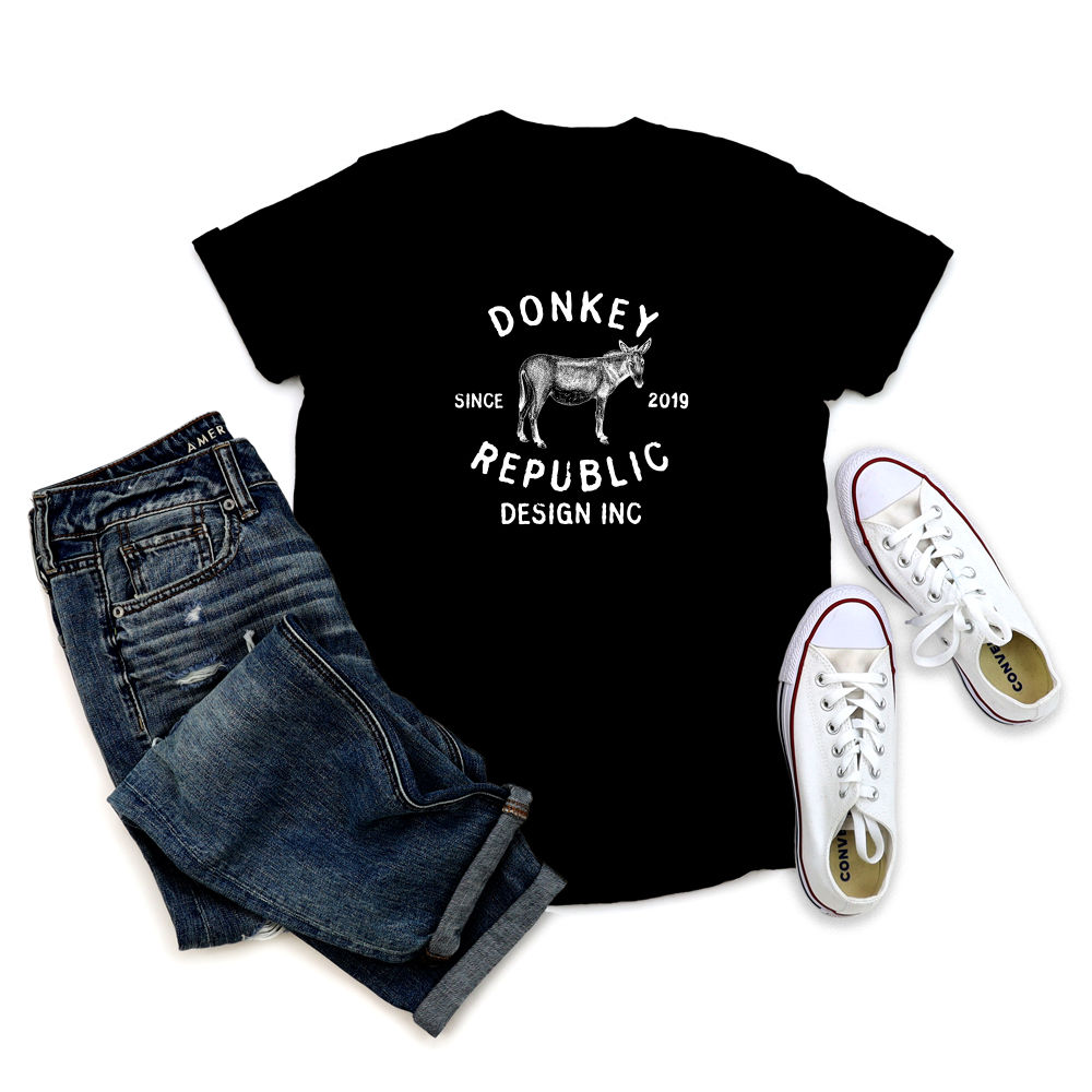DONKEY REPUBLIC BLACK UNISEX T-SHIRT
